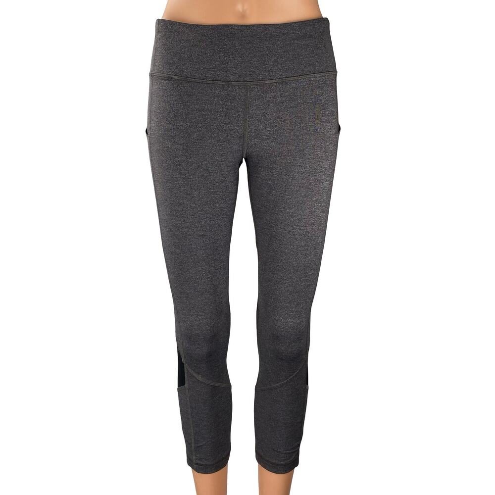Lululemon Pace Rival Crop Women' s Gray Running Yoga Athletic Leggings Pants 6